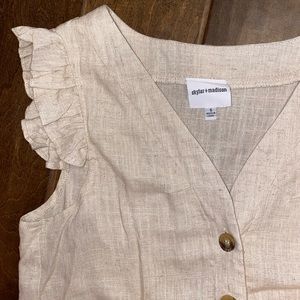 Button up dress with ruffle hem